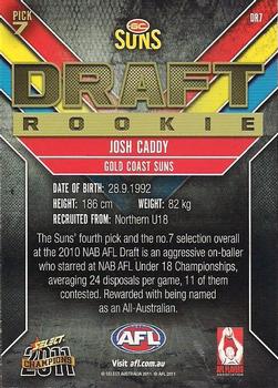 2011 Select AFL Champions - Draft Rookies #DR7 Josh Caddy Back